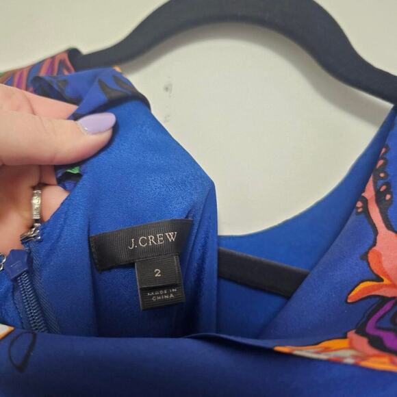 J.Crew blue and multi colored floral - Picture 4 of 4